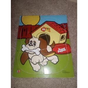 Vintage Playskool Wooden Puzzles Pound Puppies Things With Wheels